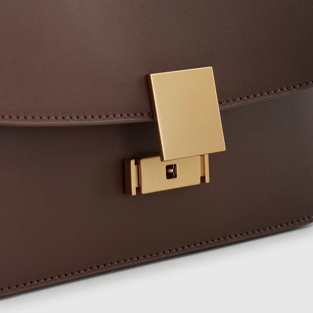Quince Italian Leather Box Shoulder Bag - Picture 2 of 12